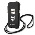 Geanta universala Karl Lagerfeld Saffiano Ikonik Karl and Choepette Head compatibila cu dispozitive de pana la 6.7 inch, Negru 3 - lerato.ro