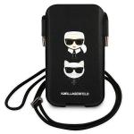 Geanta universala Karl Lagerfeld Saffiano Ikonik Karl and Choepette Head compatibila cu dispozitive de pana la 6.7 inch, Negru 2 - lerato.ro