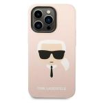 Carcasa Karl Lagerfeld Silicone Karl Head cu MagSafe compatibila cu iPhone 14 Pro Max, Roz 2 - lerato.ro
