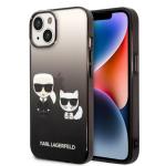 Carcasa Karl Lagerfeld Ikonik Karl and Choupette compatibila cu iPhone 14, Negru 4 - lerato.ro