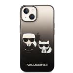 Carcasa Karl Lagerfeld Ikonik Karl and Choupette compatibila cu iPhone 14, Negru 2 - lerato.ro