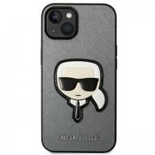 Carcasa Karl Lagerfeld Saffiano Karl Head Patch compatibila cu iPhone 14, Silver