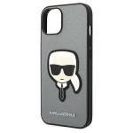 Carcasa Karl Lagerfeld Saffiano Karl Head Patch compatibila cu iPhone 14, Silver 7 - lerato.ro