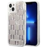 Carcasa Karl Lagerfeld Liquid Glitter Monogram compatibila cu iPhone 14, Silver 4 - lerato.ro