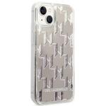 Carcasa Karl Lagerfeld Liquid Glitter Monogram compatibila cu iPhone 14, Silver 5 - lerato.ro