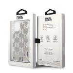 Carcasa Karl Lagerfeld Liquid Glitter Monogram compatibila cu iPhone 14, Silver 9 - lerato.ro