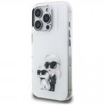 Carcasa Karl Lagerfeld IML Aquarelle Karl and Choupette Logo compatibila cu iPhone 16 Pro Max, Alb 3 - lerato.ro