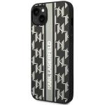 Carcasa Karl Lagerfeld Monogram Stripe compatibila cu iPhone 14 Plus, Gri 3 - lerato.ro