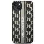 Carcasa Karl Lagerfeld Monogram Stripe compatibila cu iPhone 14 Plus, Gri 2 - lerato.ro