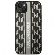 Carcasa Karl Lagerfeld Monogram Stripe compatibila cu iPhone 14 Plus, Gri
