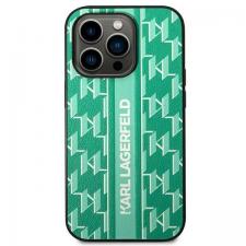 Huse si carcase iPhone 14 Pro, Carcasa Karl Lagerfeld Monogram Stripe compatibila cu iPhone 14 Pro, Verde, lerato.ro