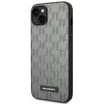 Carcasa Karl Lagerfeld Saffiano Mono Metal Logo compatibila cu iPhone 14 Plus, Gri 3 - lerato.ro