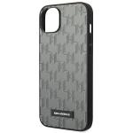Carcasa Karl Lagerfeld Saffiano Mono Metal Logo compatibila cu iPhone 14 Plus, Gri 7 - lerato.ro