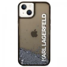 Carcasa Karl Lagerfeld Liquid Glitter Elong compatibila cu iPhone 14, Negru