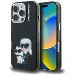 Carcasa Karl Lagerfeld IML Aquarelle Karl and Choupette Logo compatibila cu iPhone 16 Pro Max, Negru 4 - lerato.ro