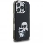 Carcasa Karl Lagerfeld IML Aquarelle Karl and Choupette Logo compatibila cu iPhone 16 Pro Max, Negru 5 - lerato.ro