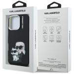 Carcasa Karl Lagerfeld IML Aquarelle Karl and Choupette Logo compatibila cu iPhone 16 Pro Max, Negru 9 - lerato.ro