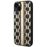 Carcasa Karl Lagerfeld Monogram Stripe compatibila cu iPhone 14 Plus, Maro 3 - lerato.ro
