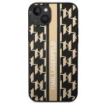 Carcasa Karl Lagerfeld Monogram Stripe compatibila cu iPhone 14 Plus, Maro 2 - lerato.ro
