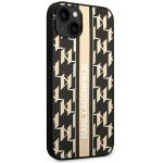 Carcasa Karl Lagerfeld Monogram Stripe compatibila cu iPhone 14 Plus, Maro 5 - lerato.ro