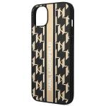 Carcasa Karl Lagerfeld Monogram Stripe compatibila cu iPhone 14 Plus, Maro 7 - lerato.ro