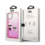 Carcasa Karl Lagerfeld Gradient Ikonik Karl and Choupette compatibila cu iPhone 14 Plus, Roz 9 - lerato.ro