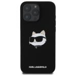 Carcasa Karl Lagerfeld Silicone Choupette Head Print cu MagSafe compatibila cu iPhone 16 Pro, Negru 2 - lerato.ro