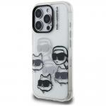 Carcasa Karl Lagerfeld IML Multi K&C Head Pattern compatibila cu iPhone 16 Pro, Transparent 3 - lerato.ro