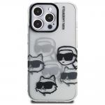 Carcasa Karl Lagerfeld IML Multi K&C Head Pattern compatibila cu iPhone 16 Pro, Transparent 2 - lerato.ro