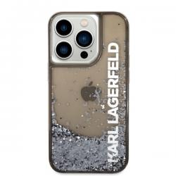Carcasa Karl Lagerfeld Liquid Glitter Elong compatibila cu iPhone 14 Pro, Negru