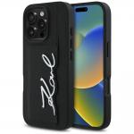 Carcasa Karl Lagerfeld HC Grained PU Cardslot Metal Signature compatibila cu iPhone 16 Pro, Negru 4 - lerato.ro