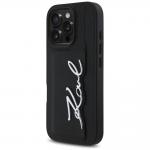 Carcasa Karl Lagerfeld HC Grained PU Cardslot Metal Signature compatibila cu iPhone 16 Pro, Negru 3 - lerato.ro