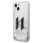 Carcasa Karl Lagerfeld Liquid Glitter Big KL compatibila cu iPhone 14, Silver 3 - lerato.ro