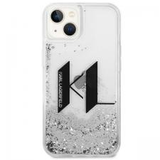 Carcasa Karl Lagerfeld Liquid Glitter Big KL compatibila cu iPhone 14, Silver