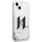 Carcasa Karl Lagerfeld Liquid Glitter Big KL compatibila cu iPhone 14, Silver 5 - lerato.ro