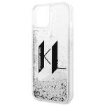 Carcasa Karl Lagerfeld Liquid Glitter Big KL compatibila cu iPhone 14, Silver 7 - lerato.ro