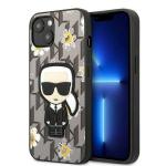 Carcasa Karl Lagerfeld Flower Ikonik Karl compatibila cu iPhone 13, Gri 4 - lerato.ro