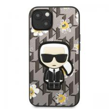 Carcasa Karl Lagerfeld Flower Ikonik Karl compatibila cu iPhone 13, Gri