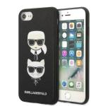 Carcasa Karl Lagerfeld Saffiano Karl and Choupette Head  compatibila cu iPhone SE 2022 / SE 2020 / iPhone 8 / iPhone 7, Negru 4 - lerato.ro