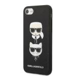 Carcasa Karl Lagerfeld Saffiano Karl and Choupette Head  compatibila cu iPhone SE 2022 / SE 2020 / iPhone 8 / iPhone 7, Negru 3 - lerato.ro
