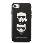 Carcasa Karl Lagerfeld Saffiano Karl and Choupette Head  compatibila cu iPhone SE 2022 / SE 2020 / iPhone 8 / iPhone 7, Negru 2 - lerato.ro