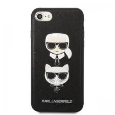 Huse si carcase Apple iPhone 7/8, Carcasa Karl Lagerfeld Saffiano Karl and Choupette Head  compatibila cu iPhone SE 2022 / SE 2020 / iPhone 8 / iPhone 7, Negru, lerato.ro