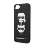 Carcasa Karl Lagerfeld Saffiano Karl and Choupette Head  compatibila cu iPhone SE 2022 / SE 2020 / iPhone 8 / iPhone 7, Negru 7 - lerato.ro