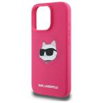 Carcasa Karl Lagerfeld Silicone Choupette Head Print cu MagSafe compatibila cu iPhone 16 Pro, Roz 7 - lerato.ro