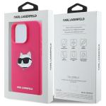Carcasa Karl Lagerfeld Silicone Choupette Head Print cu MagSafe compatibila cu iPhone 16 Pro, Roz 9 - lerato.ro