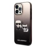Carcasa Karl Lagerfeld Gradient Ikonik Karl and Choupette compatibila cu iPhone 14 Pro, Negru 3 - lerato.ro