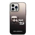 Carcasa Karl Lagerfeld Gradient Ikonik Karl and Choupette compatibila cu iPhone 14 Pro, Negru 2 - lerato.ro