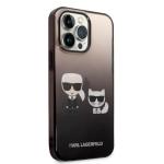Carcasa Karl Lagerfeld Gradient Ikonik Karl and Choupette compatibila cu iPhone 14 Pro, Negru 5 - lerato.ro
