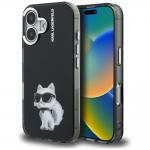Carcasa Karl Lagerfeld IML Aquarelle Choupette Logo compatibila cu iPhone 16, Negru 4 - lerato.ro