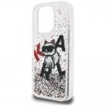 Carcasa Karl Lagerfeld Liquid Glitter Choupette Logo compatibila cu iPhone 16 Pro, Transparent 7 - lerato.ro